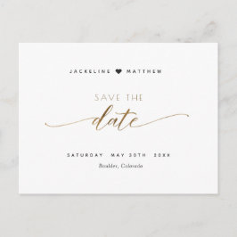 Cartão Postal Script Elegante e Simples, Casamento Salve a Data