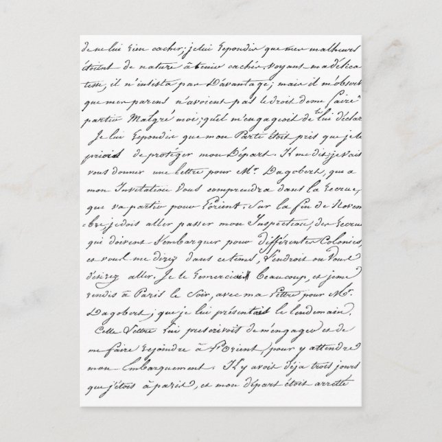 Cartão Postal Script francês Paris (Frente)