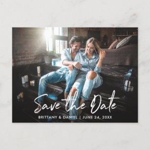 Cartão Postal Script manuscrito de tendência Salvar a data Foto