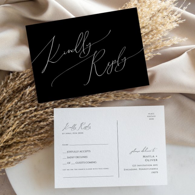 Cartão Postal Script Mínimo Whimsical | VP de Solicitação de Mús (Criador carregado)