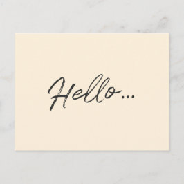 Cartão Postal Script Moderno | Olá. Ivory Cream Minimalista