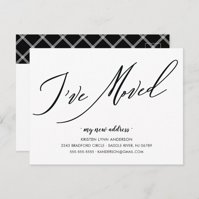 Cartão Postal Script moderno que movi o lançamento móvel (Frente/Verso)