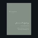 Cartão Postal Script Verde Mínimo Moderno Sage Salvar Data<br><div class="desc">Manuscrito Verde-Escuro Moderno Minimalista Casamento Salve o Cartão-Postal de Data</div>