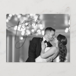 Cartão Postal Script Wedding Thank You Post Card