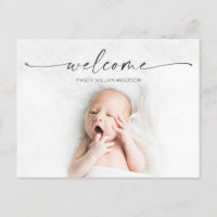 Script Welcome Baby Birth Anúncio Foto