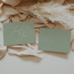 Cartão Postal Script Whimsical | Sage Green Wedding Obrigado<br><div class="desc">Apresentando nossa impressionante escrita caprichosa | obrigado de casamento verde sábio você faz o postal perfeito para sua simples celebração do primavera boho. Nosso elegante design inclui uma paleta de cores vibrante brilhante e pastel com um script de caligrafia quic vintage. Quer você prefira um estilo minimalista ou clássico, nosso...</div>