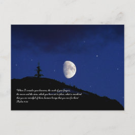 Cartão Postal Scripting Inspiracional Psalms 8:3,4