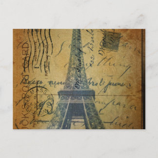 Cartão Postal Scripts Chic Cottage Vintage Paris Eiffel Torre
