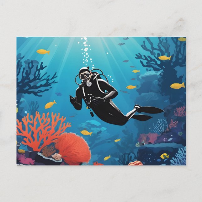 Cartão Postal Scuba Diver (Frente)
