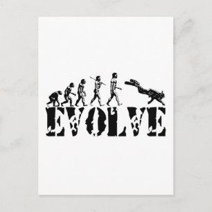 Cartão Postal Scuba Diver Diving Evolução Esportiva Arte