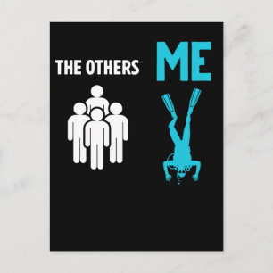 Cartão Postal Scuba Merging Funny Diver