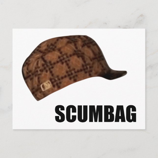 Cartão Postal Scumbag Steve Hat Meme (Frente)