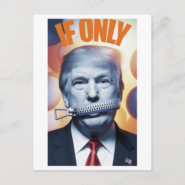 Cartão Postal Se apenas Lábios Zipados (Frente)