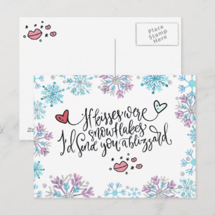 Cartão Postal Se Beijos Fossem Flocos de Neve Eu Lhe Enviaria um