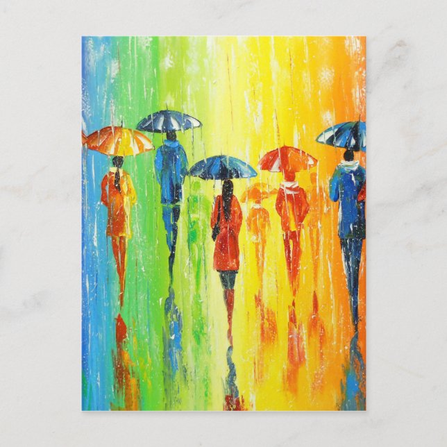 Cartão Postal Se chover , então um brilhante (Frente)