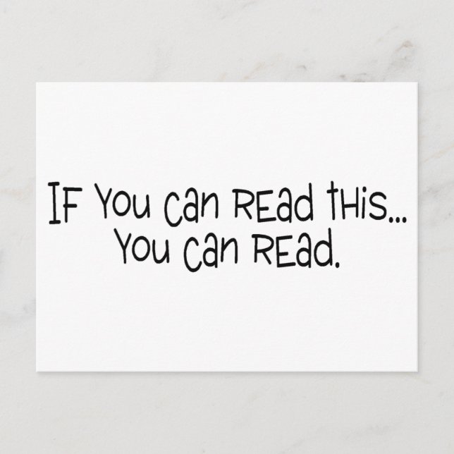 Cartão Postal Se Consegue Ler Isto Pode Ler (Frente)