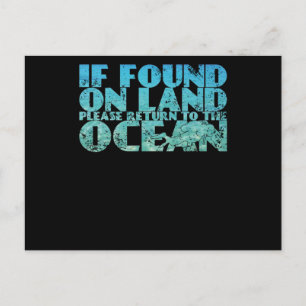 Cartão Postal Se Encontrado Em Terra Engraçado, Apnea Diver Sno