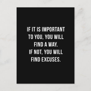 Cartão Postal Se for importante. Cartão-postal Inspiracional.