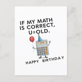 Cartão Postal Se Minha Matemática Está Correcta Você É Velho Ani