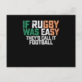 Cartão Postal Se O Rugby Era Fácil, Chamam-Lhe Futebol