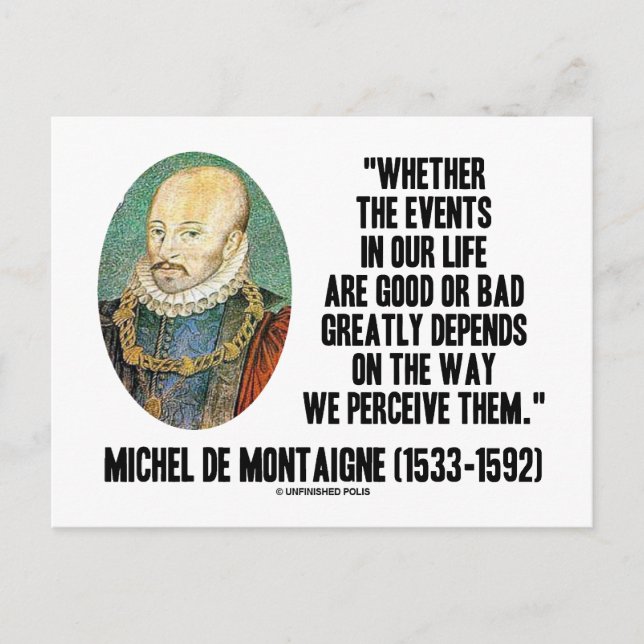 Cartão Postal Se Os Acontecimentos Na Vida São Boas Ou Más Perce (Frente)