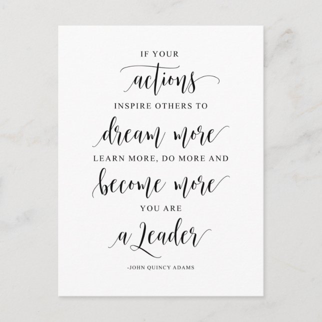 Cartão Postal Se Suas Ações Inspirarem Outros, John Quincy Adams (Frente)