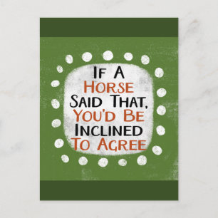 Cartão Postal Se um cavalo dissesse esse cartão-postal