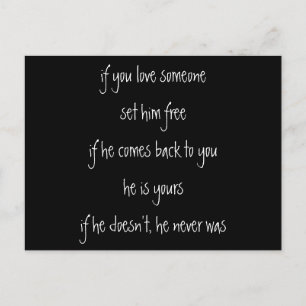 Cartão Postal se você o ama, aspas