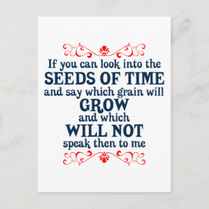 Cartão Postal Se você puder olhar para as sementes do tempo