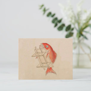 Cartão Postal Sea Bream Youkai (Scroll De Casamento)
