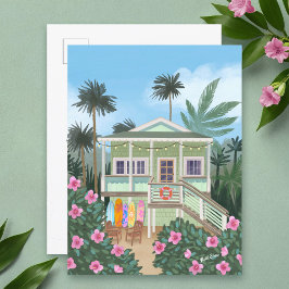 Cartão Postal Sea Foam Green Beach House