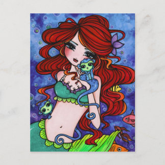 Cartão Postal Sea Monkey Mermaid Fantasy Marine Art Postcard