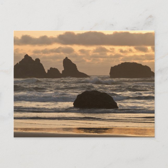 Cartão Postal Sea stacks on the beach at Bandon, Oregon (Frente)