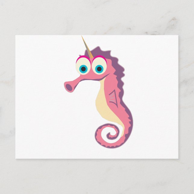 Cartão Postal Seacavalo Unicorn Cute (Frente)