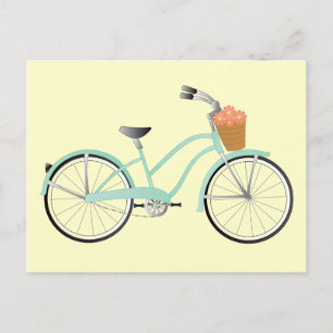 Cartão Postal Seafoam Green Bike