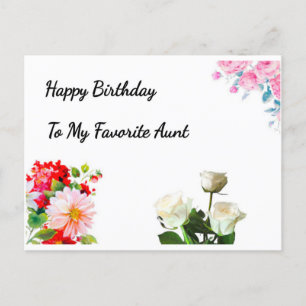 Cartão Postal Searcy Floral design Feliz Aniversário Tia 