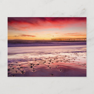 Cartão Postal Seascape and pier at sunset, CA