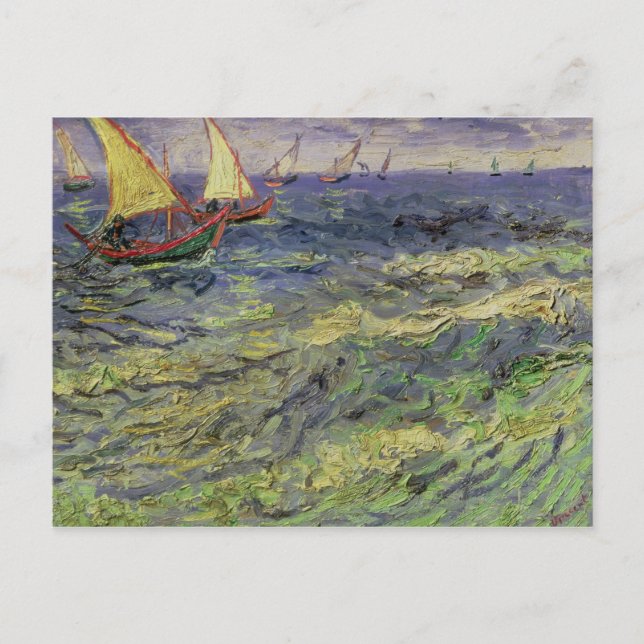 Cartão Postal Seascape de Vincent van Gogh | em Saintes-Maries (Frente)