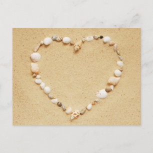 Cartão Postal Seashell Heart