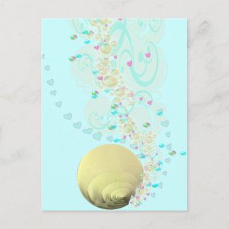 Cartão Postal SeaShells Beach Destination Aqua Pink