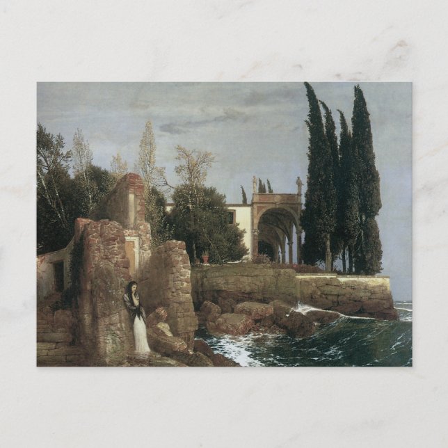 Cartão Postal Seaside Villa, Arnold Bocklin 1878 (Frente)