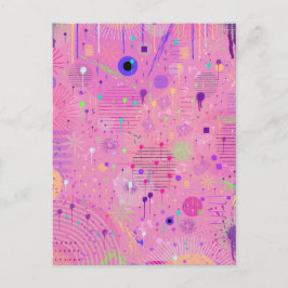 Cartão Postal Seasonal Fruit Salad: Abstract Painting