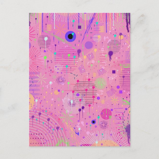 Cartão Postal Seasonal Fruit Salad: Abstract Painting (Frente)