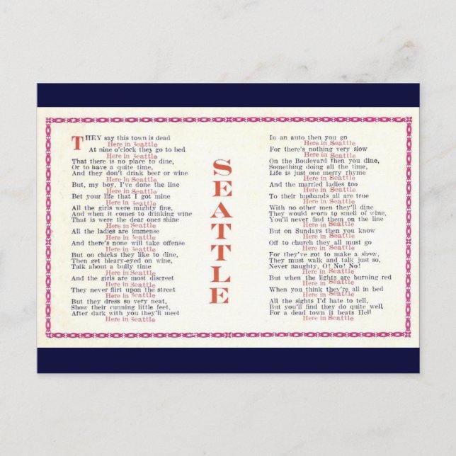 Cartão Postal Seattle (Frente)