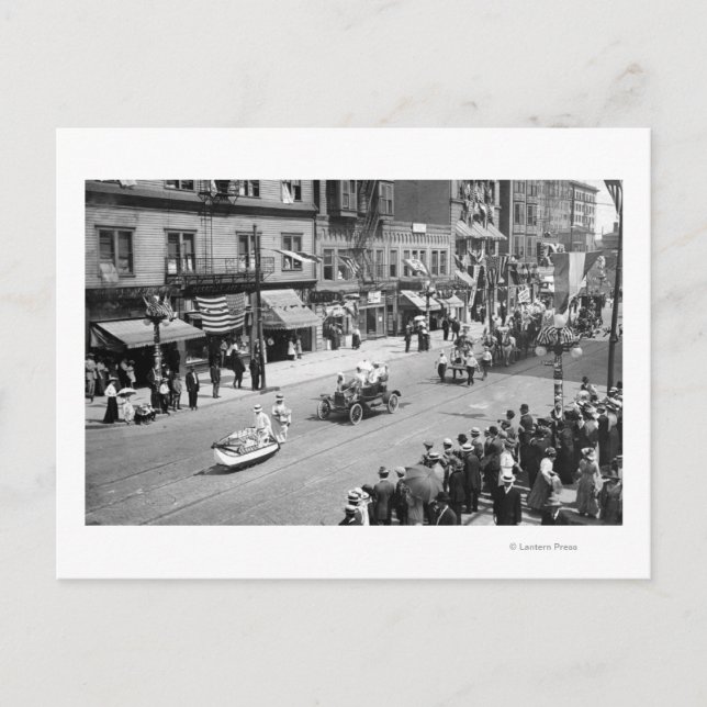 Cartão Postal Seattle, AW Forth of Julho Parade sobre Seneca (Frente)