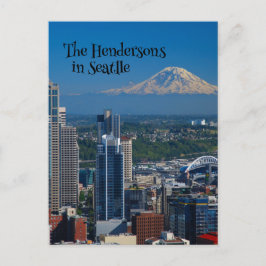 Cartão Postal Seattle com o Monte Rainier Fotografia
