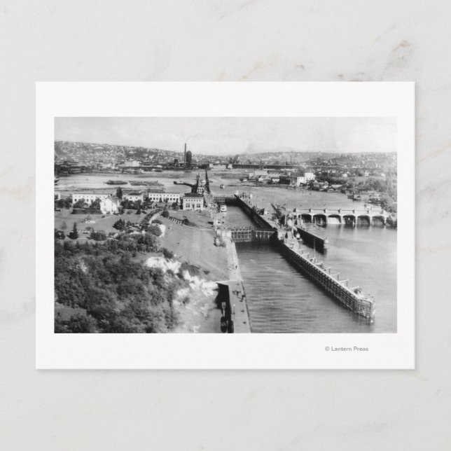 Cartão Postal Seattle, EUA, Governo bloqueia o modo de exibição  (Frente)