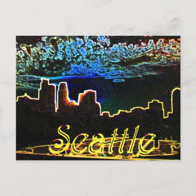 Cartão Postal Seattle Glows (Frente)