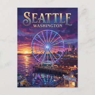 Cartão Postal Seattle Great Wheel EUA