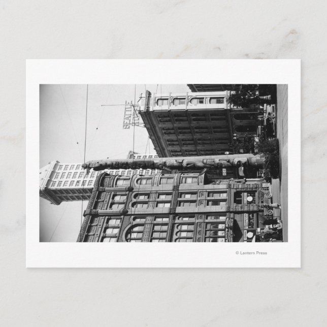 Cartão Postal Seattle, Polo Totem do WAIndian na Praça Pioneer (Frente)